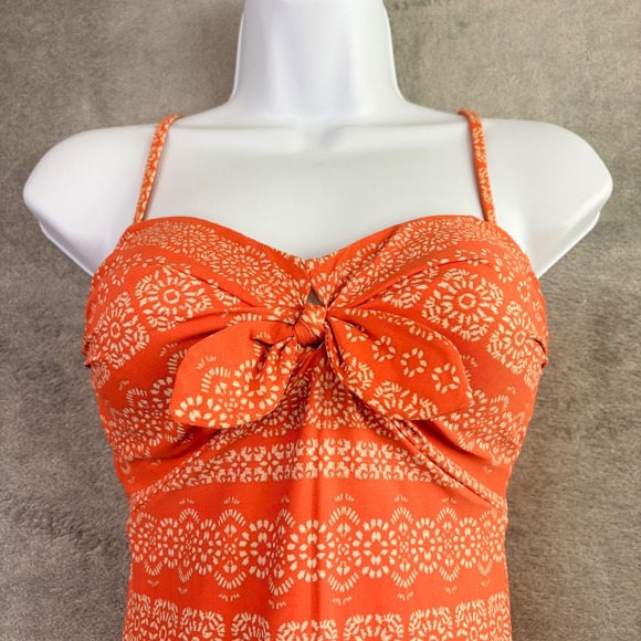 Robin Piccone Swimsuit 4 Isla Plunge One Piece Body Shaping Terracotta Tie NWOT - Picture 5 of 14